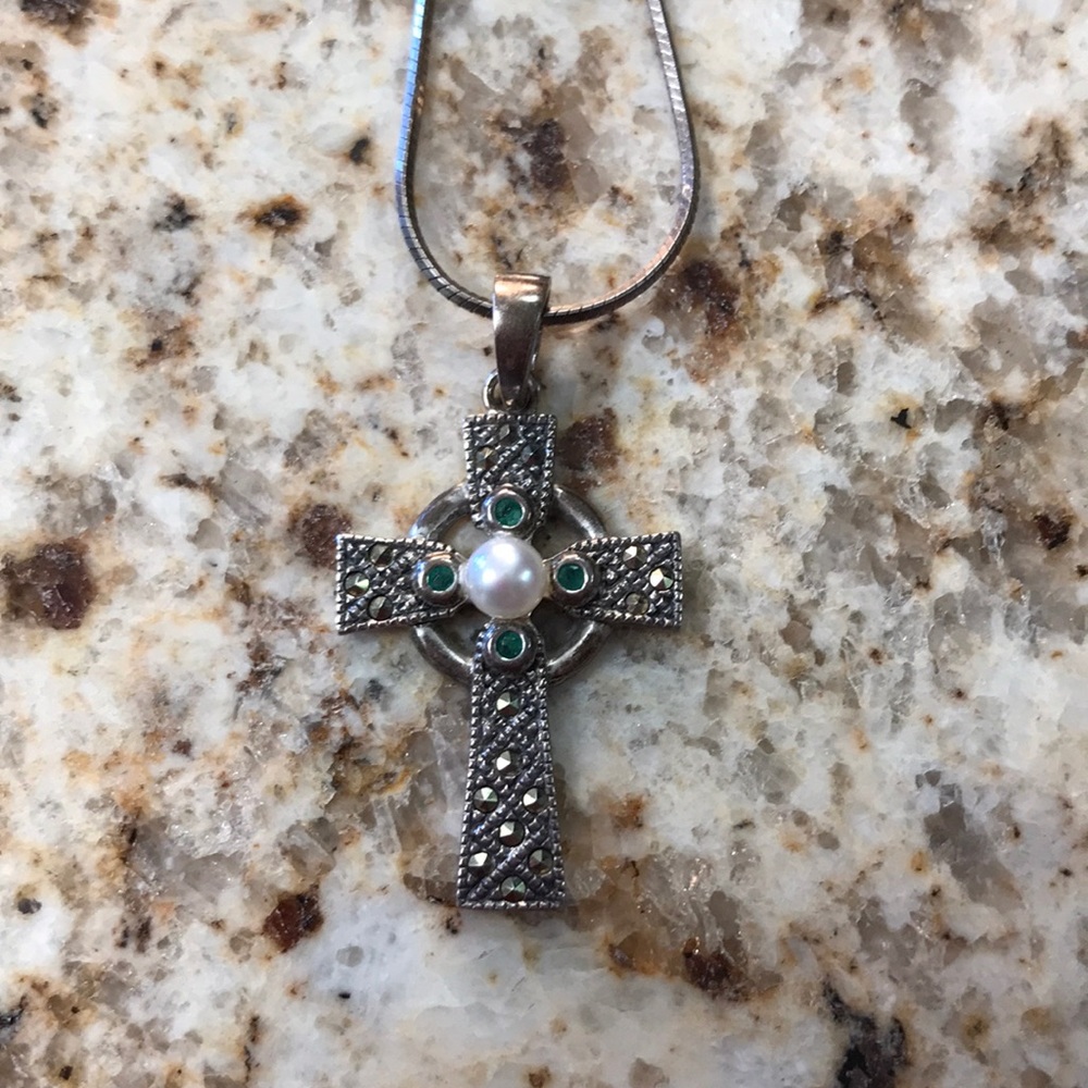 Marcasite Cross and chain  9.25 sterling